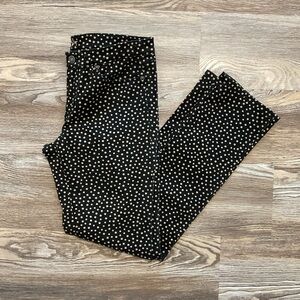 Ann Taylor LOFT Modern Straight Black Tan Polka Dot Chino Pants 6/28